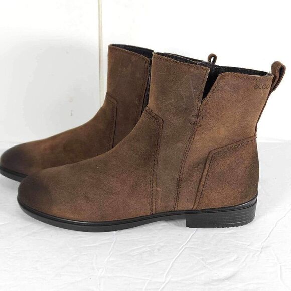 Ecco Women’s Touch 15 US 8 Brown Leather Side Zip Ankle Booties Boots - Picture 2 of 12